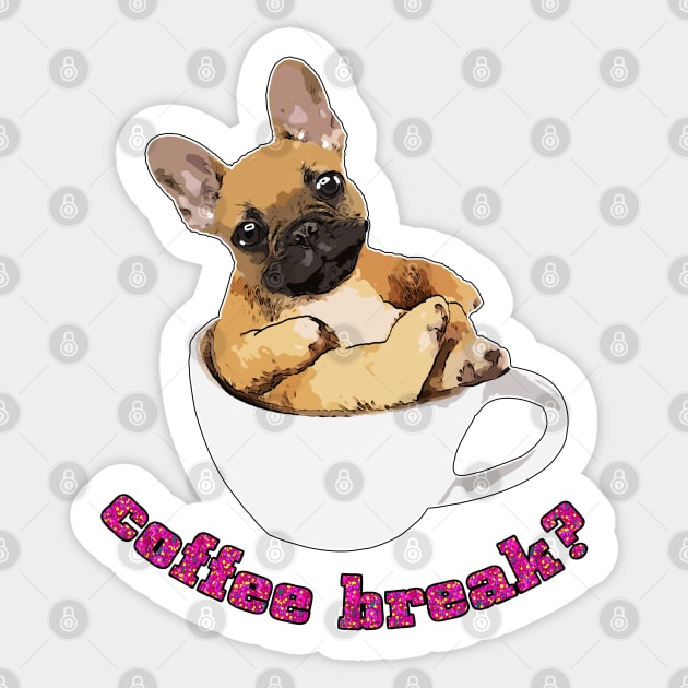 French Bulldog Dog coffee lovers Sticker by Collagedream